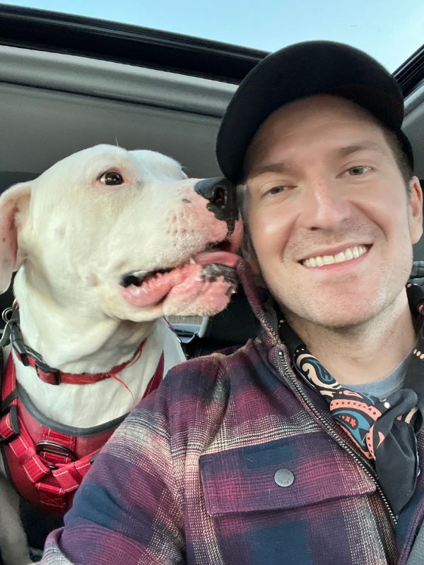 Blake Reichenbach with his dog
