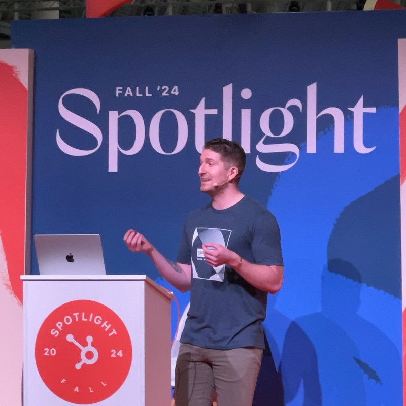 Blake Reichenbach speaking at HubSpot Spotlight Fall 2024
